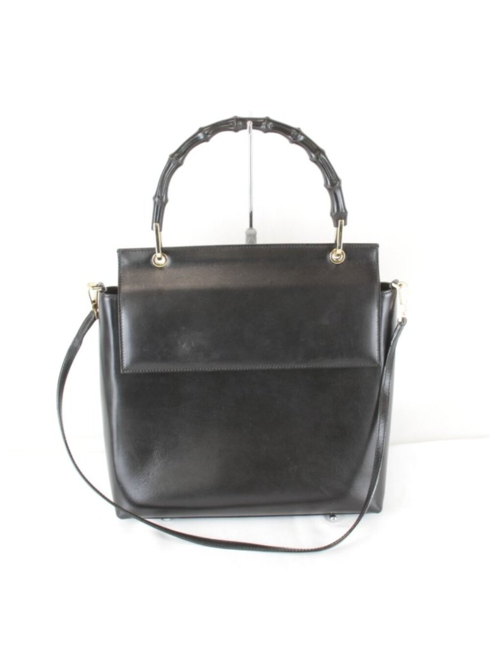 Gucci Bamboo 2-Way Shoulder 001 Bag Leather Black